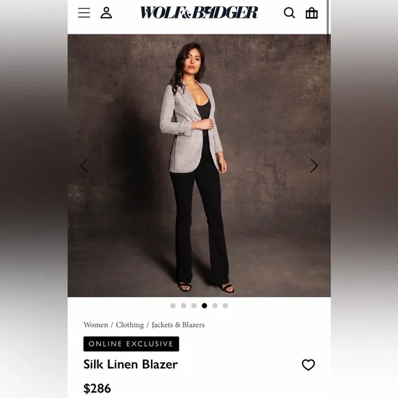 Wolf & Badger Silk Linen Blazer Vulto Amsterdam Size 34R Extra Small XS - Picture 2 of 10